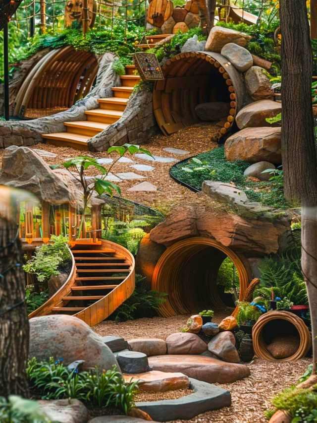 森林中魔法樹屋兒童樂園