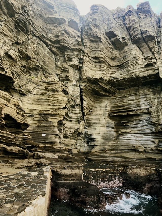 Stunning sedimentary rock in Jeju