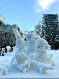 札幌　札幌観光　さっぽろ雪まつり2024 大通会場　旧札幌停車場大雪像に感動！