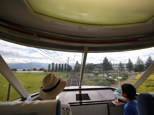 [長野] 無敵田園風光 長野電鐵車頭展望席
