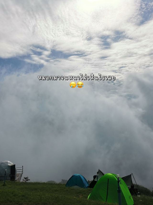 ⛺️จุดกางเต็นท์ไร่กมลเทพ พิชิตหมอก😶‍🌫️