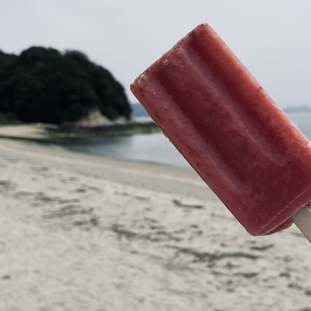 🌊直島海邊散步日記：野花、冰棒和一座通往海的鳥居🌸🍡