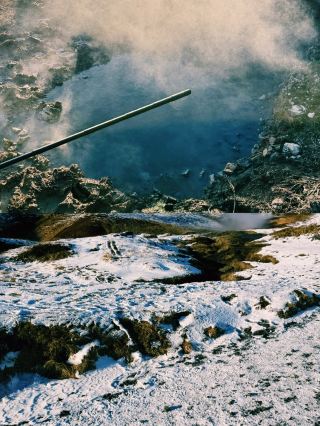 Reykjadalur, a hot spring valley accessible by hiking.