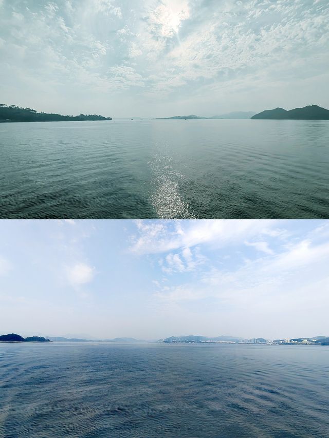 杭州千島湖，舟行碧波上，人在畫中遊