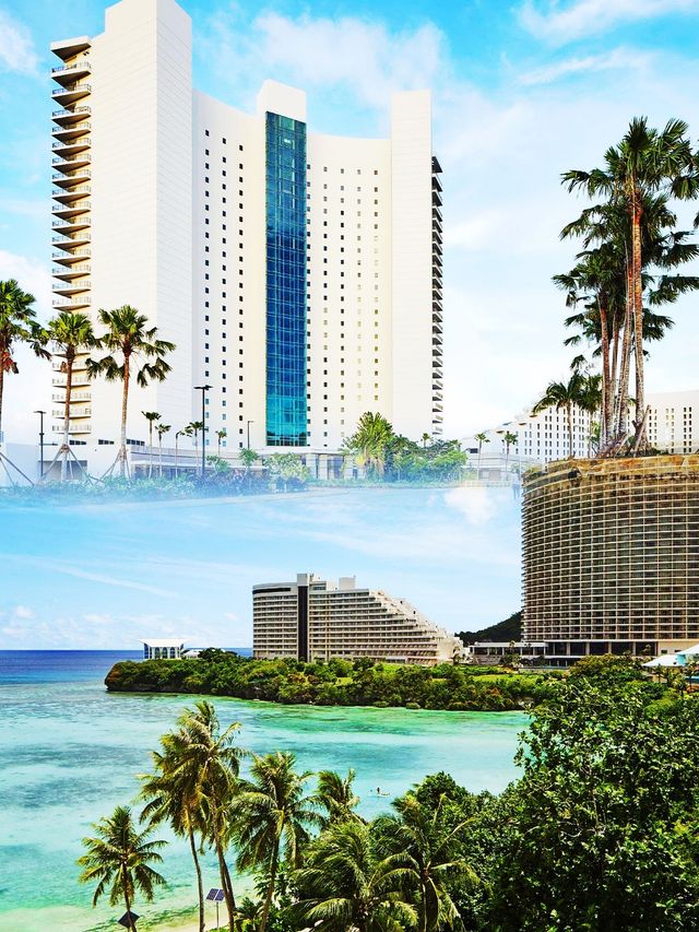關島度假從大堂休息室欣賞到關島的藍天碧海！。