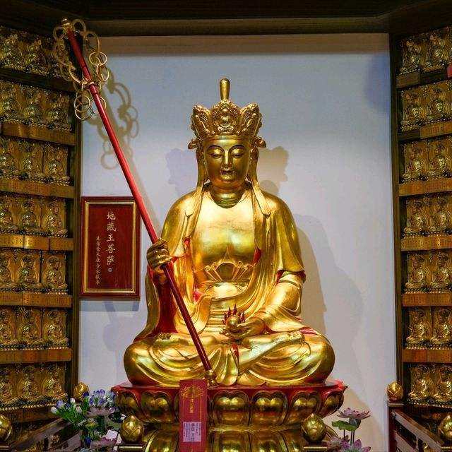 Massive Buddhas Inside Qibao Pagoda, One on Each Level 🛕🗿