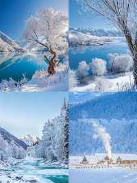 新疆阿勒泰的冬季冰雪景觀獨特