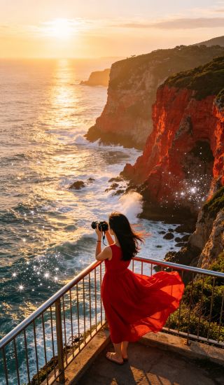 East China Sea Secret Realm 60 Kilometers Away, Waves Smash Cliffs into Stars