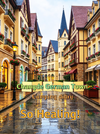 Romantic night stroll in a German-style town