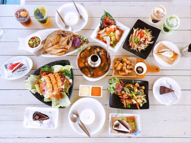 🍰🥤#คาเฟ่ร้านอาหารสไตล์ทุ่งนา