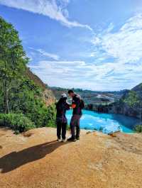 Beautiful turquoise-blue lake in Kangkar Pulai, Johor