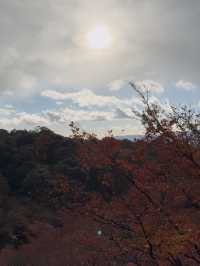 First Snowfall at Kiyomizudera: A Magical Winter Scene with Rainbow and Sunset