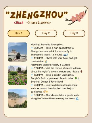 3-Day Relaxing Trip to Zhengzhou