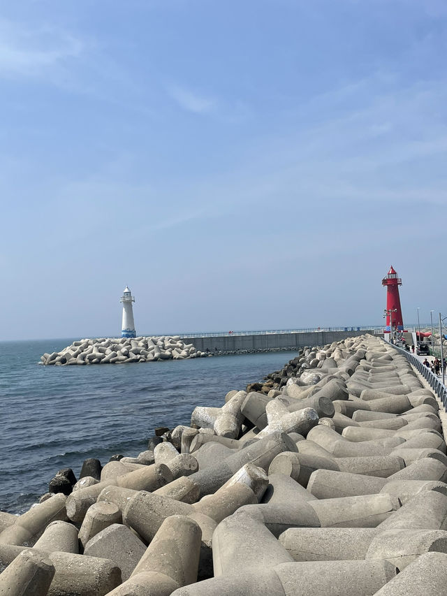 ｜韓國｜釜山青沙浦紅白燈塔（雙子燈塔）