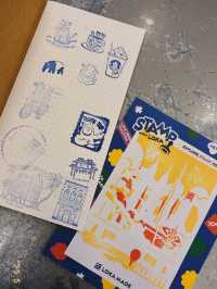 free postcard stamping at Pasar Seni