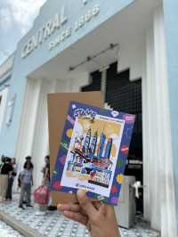 free postcard stamping at Pasar Seni