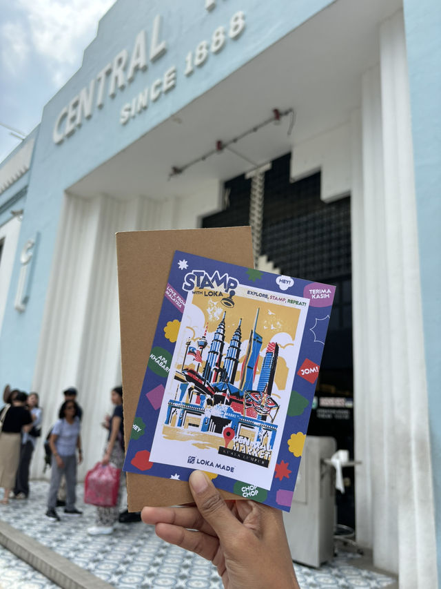 free postcard stamping at Pasar Seni