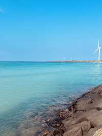 Jeju's Iconic White Sand and Emerald Waters with Island Views