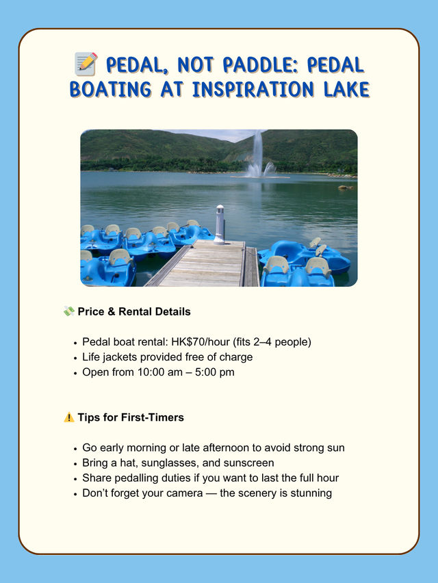 📝 Pedal, Not Paddle: Pedal Boating at Inspiration Lake