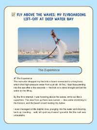 📝 My Flyboarding Lift-Off at Deep Water Bay