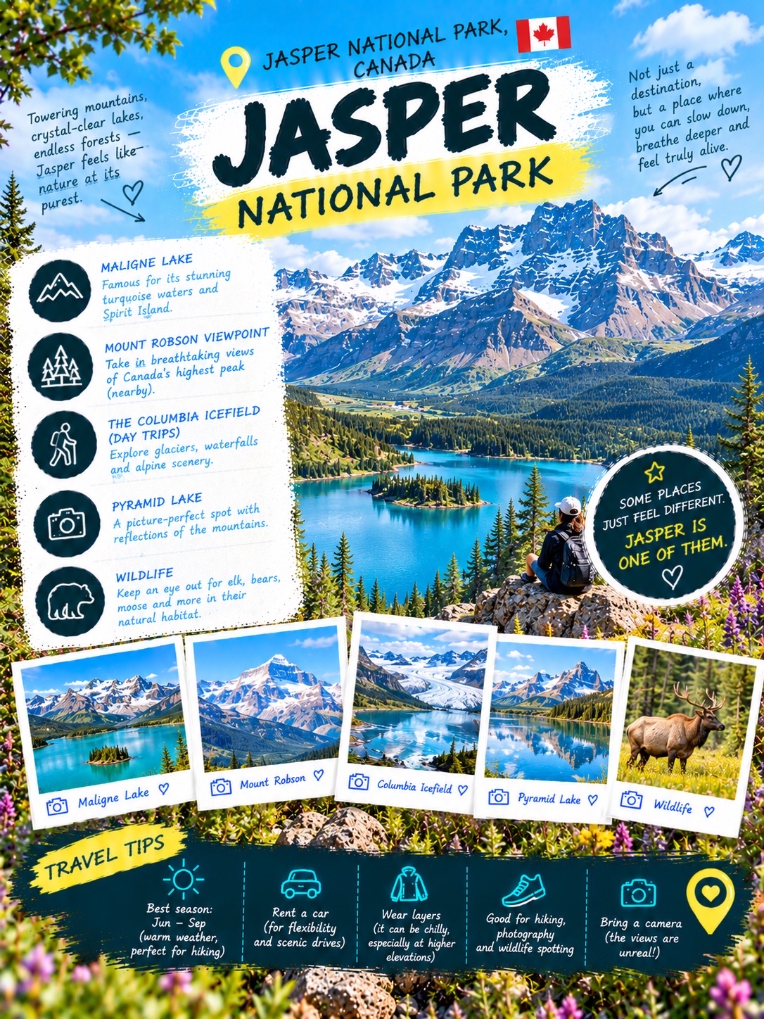 🇨🇦 Jasper National Park Surprised Me — Turquoise Lakes, Wild Mountain Scenery  🏔️💙