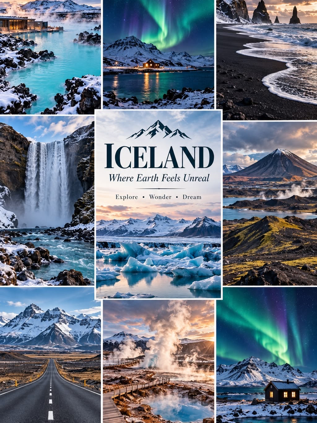 🇮🇸 ICELAND — WHERE FIRE MEETS ICE AND NATURE LOOKS LIKE ANOTHER PLANET 🌋❄️