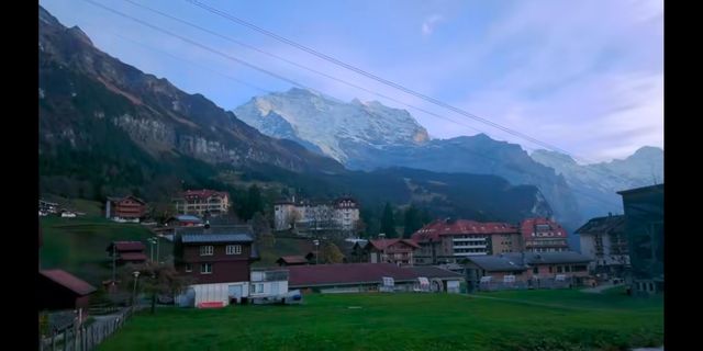 Swiss town of Wengen scenery