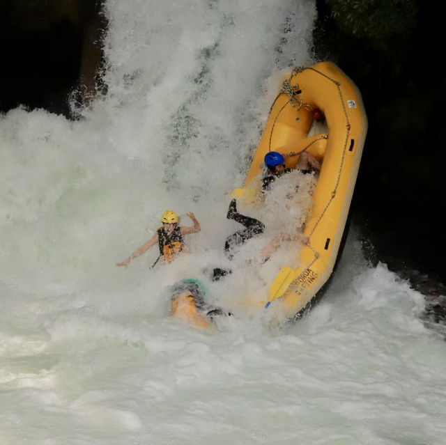 Rotorua Rafting with Coach and partners.