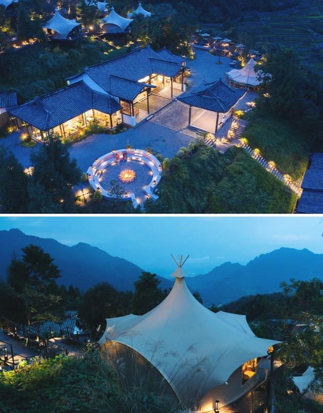 360°雲海梯田環繞！山頂之巔的野奢帳篷酒店。
