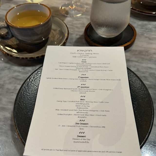 曼谷此行100分的餐廳是：創意泰式料理米其林餐廳Kwann