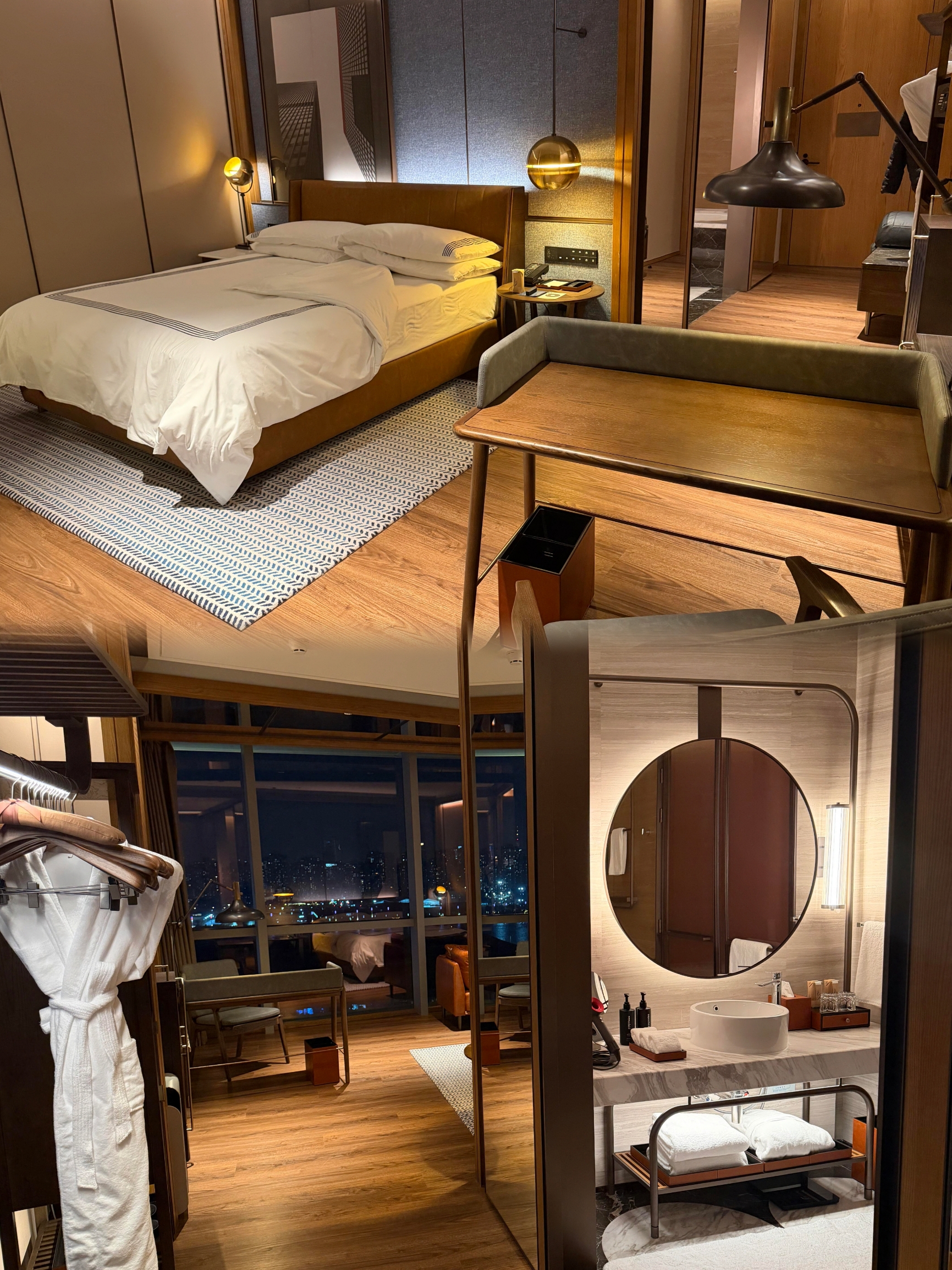 Shanghai Expo Tongsen Hotel

**Lokasi Istimewa**
Hotel ini terletak di Expo Road di Kawasan Baru Pudong. Expo Park dapat dicapai dengan berjalan kaki sebentar, menawarkan semua yang Anda butuhkan untuk bersantap, hiburan, dan berbelanja – tak perlu bepergian jauh. Lokasinya sangat strategis untuk menghadiri konser; berjalan kaki kembali ke hotel dari Mercedes-Benz Arena sungguh fantastis. Lokasinya juga sangat strategis untuk mengunjungi Sungai Huangpu atau Museum Seni Tiongkok untuk menikmati suasana seni.

**Desain Kamar yang Stylish**
Saya menginap di Kamar King yang Elegan, dan saya langsung terkesan dengan gaya industrial modernnya. Kamar ini berlantai kayu yang dipadukan dengan karpet buatan tangan, dan detail logam yang berkilau, memberikan kesan mewah. Yang paling mengejutkan saya adalah tata letaknya yang luas berbentuk kipas dengan dinding kaca besar, memberikan cahaya alami yang sangat baik. Pemandangan sungai dari lantai atas bahkan lebih menakjubkan; Anda dapat melihat Sungai Huangpu dan cakrawala Lujiazui dari tempat tidur Anda – rasanya seperti seluruh Shanghai ada di depan mata Anda.

**Pilihan Bersantap yang Luas**
Pilihan bersantap di hotel juga patut disebutkan. Sarapannya bergaya semi-prasmanan; meskipun pilihannya tidak banyak, semuanya lezat. Hidangan sarapan khas lokal seperti xiaolongbao (pangsit sup), potsticker, dan bakpao goreng melebihi ekspektasi saya. Jika Anda mencari sesuatu yang berbeda, layanan pemesanan dapat mengakomodasi Anda. Hotel ini juga menawarkan kredit makan senilai 300 RMB, yang pada dasarnya merupakan makanan gratis, sehingga sangat terjangkau.

Pelayanannya penuh perhatian dan ramah. Staf di meja resepsionis sangat ramah dan membantu, memberikan penjelasan rinci tentang fasilitas saat check-in, yang sangat membantu. Meskipun hotel ini baru dibuka dan terdapat beberapa kekurangan kecil dalam pelayanan, secara keseluruhan, stafnya sangat ramah dan responsif, membuat saya merasa sangat diterima.

Banyak tempat wisata di sekitar. Hotel ini dikelilingi oleh banyak tempat wisata, termasuk Museum Seni Tiongkok dan Mercedes-Benz Arena, keduanya dapat dicapai dengan berjalan kaki. Bagi Anda yang ingin mengunjungi Bund atau Kawasan Pejalan Kaki Nanjing Road, kereta bawah tanah sangat nyaman, dengan stasiun kereta bawah tanah di dekatnya.

Tips Berguna

• Transportasi: Hotel ini berlokasi strategis di dekat stasiun kereta bawah tanah, sehingga memudahkan perjalanan.

• Bersantap: Memesan sarapan di hotel mungkin agak lambat saat jam sibuk, tetapi secara keseluruhan cukup baik.

• Acara: Upacara malam di hotel penuh dengan pesona Shanghai. Saat para penari cheongsam dengan anggun membawakan tiga lagu, seolah-olah waktu langsung kembali ke Shanghai yang glamor di tahun 1980-an. Setiap adegan memikat, seperti adegan dari film. Pastikan untuk mencatat waktu upacara!

Singkatnya, Shanghai Expo Tongsen Hotel benar-benar salah satu hotel paling memuaskan yang pernah saya tinggali. Dari desain kamar dan pilihan tempat makan hingga kualitas layanan, saya sangat puas. Saya sangat merekomendasikannya kepada semua orang; Anda pasti akan menyukainya setelah satu kali menginap!