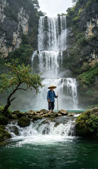 廣西藏着"野生百丈漈"！三層飛瀑砸進山窩，免費還人少
