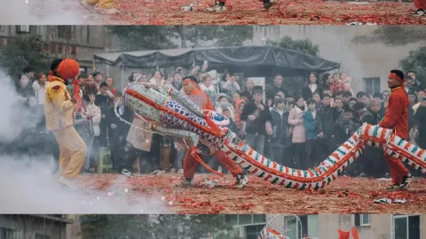 Lễ hội đèn lồng rồng diễn ra vào ngày 13 tháng Giêng âm lịch, một lễ hội hàng năm của người Tujia với chủ đề rồng nổ. — traveler post in Tư Nam