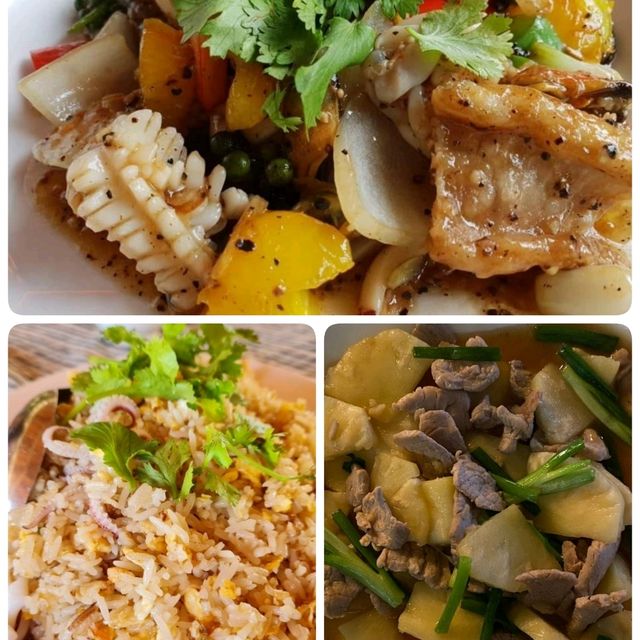 หิวแล้วแวะกินมื้อค่ำก่อนที่ Riverside garden