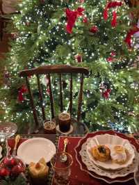 반짝이는 트리분수와 눈내리는 거제카페🎄