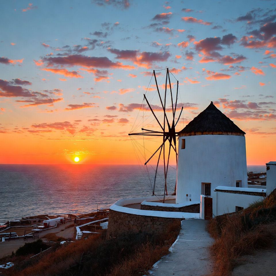 Watching the Sun Sink Beside Mykonos' Famous Windmills | Trip.com