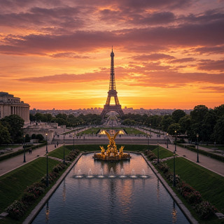 Golden Hour Beneath the Eiffel Tower