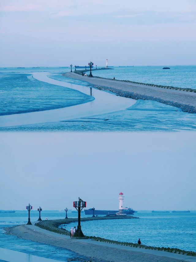 週末去海邊吧，吹吹海風，看唯美燈塔|||