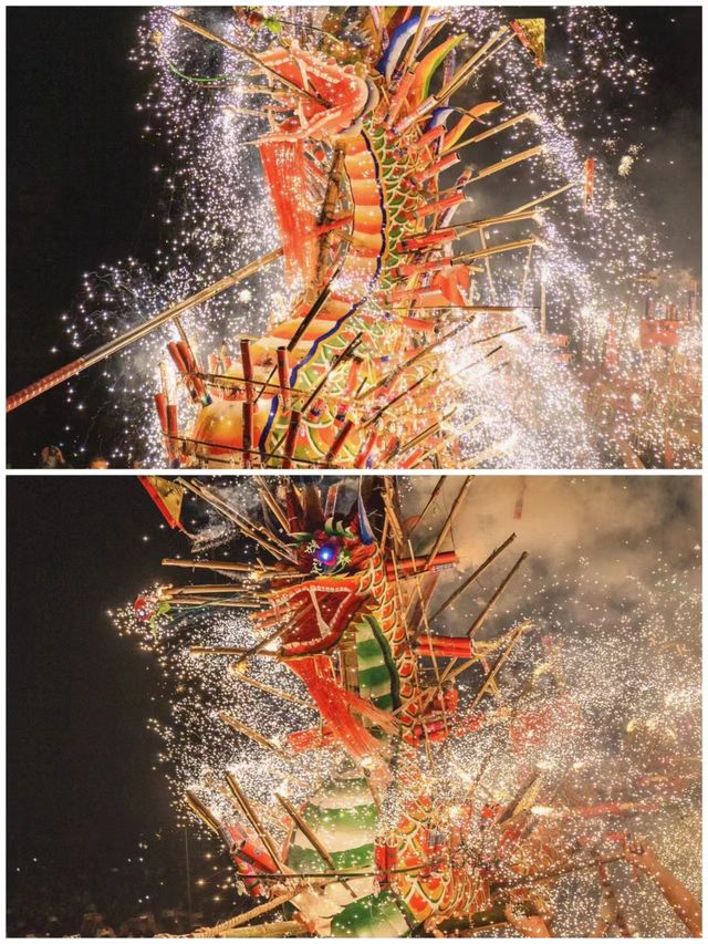 煙花火龍舞人間我看到了一場震撼的非遺