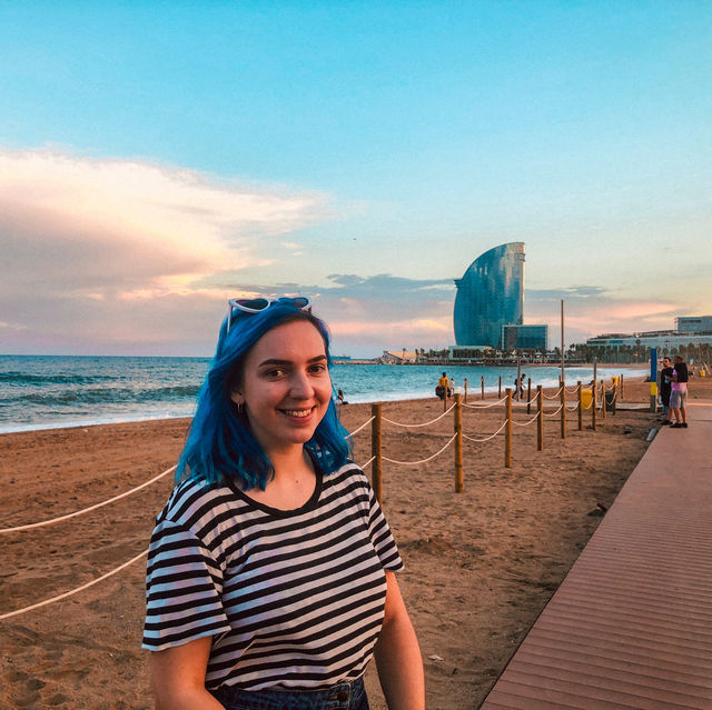 Barceloneta Beach is Beautiful at Sunset 🇪🇸