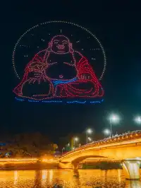就在溪口一次看盡竹筏、民樂、無人機三重秀