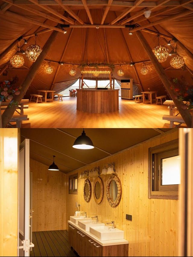 油菜花海中的野奢帳篷