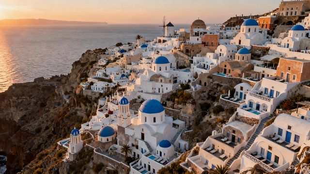 在聖托里尼藍白秘境，把日落和浪漫焊在鏡頭裡～