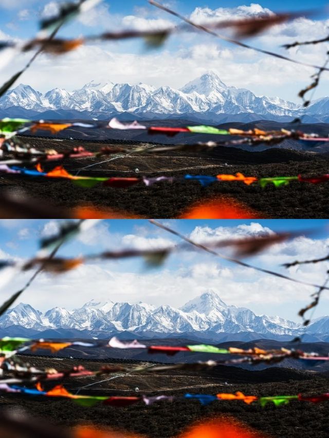 當雪山碰上經幡,靈魂碰上祝福 當雪山碰上經幡,靈魂碰上祝福