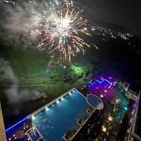 New Year Countdown with Fireworks frm Balcony