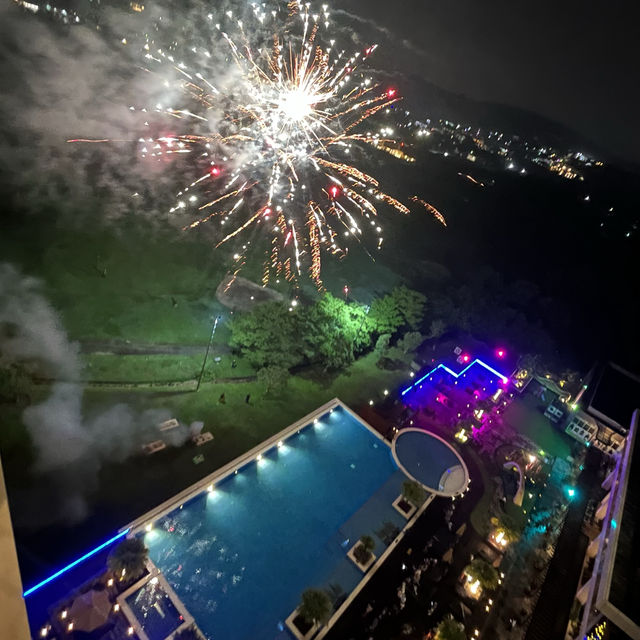 New Year Countdown with Fireworks frm Balcony
