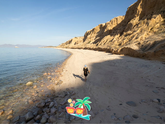 Secret beach with a shipwreck 