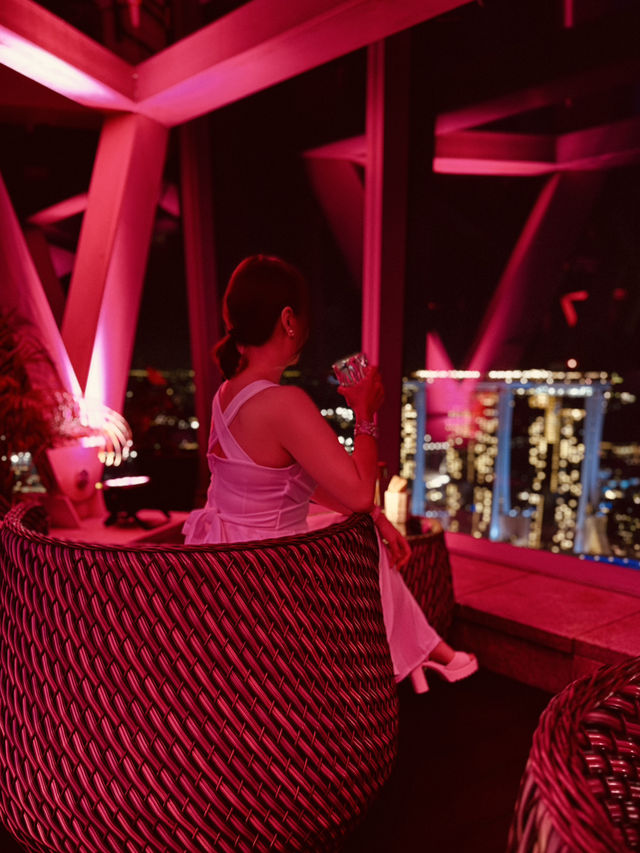 Romantic dining at the Top with great MBS view.  