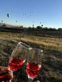 Sipping Sparkling Beneath Cappadocia’s Balloon-Filled Sky 🎈🥂