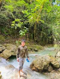 A Picturesque Two Tiered Waterfall located in the Lush of Hill in Alegria